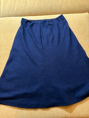 Classic A line navy wool blend skirt with slip